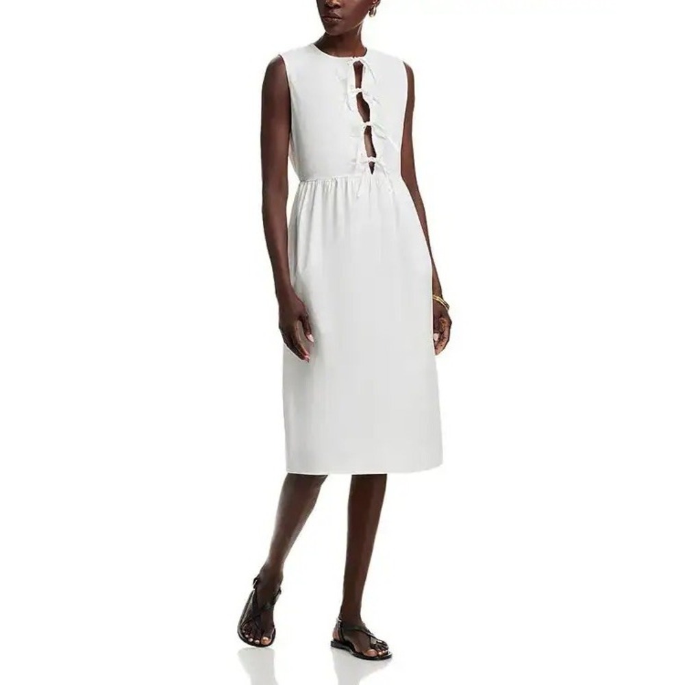 NWT The Lulo Project Hortensia Tie Front White Cotton Dress Size XXL $375